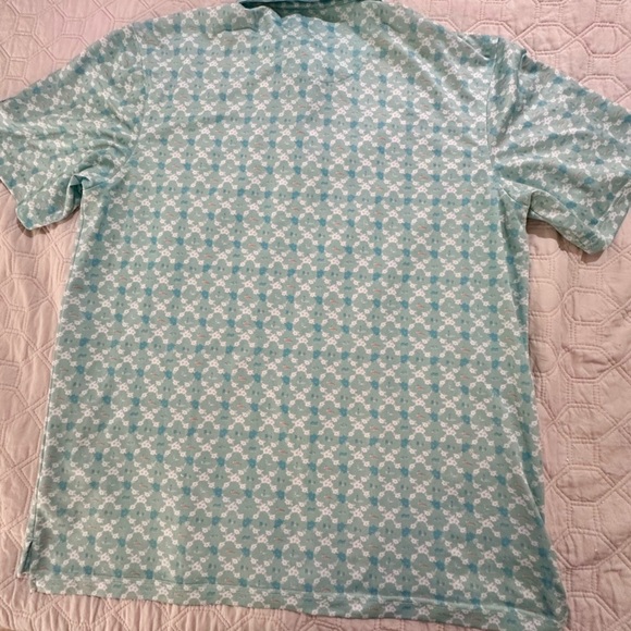 Straight Down Men’s Tropical Golf Polo Blue Orange Large short sleeve - Picture 4 of 14